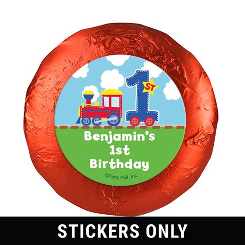 Personalized First Birthday Train 1.25" Stickers (48 Stickers)