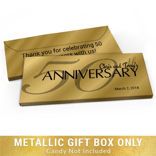 Deluxe Personalized Classic 50th Anniversary Candy Bar Favor Box