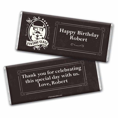 Vintage Birthday Personalized Hershey's Chocolate Bar Wrapper