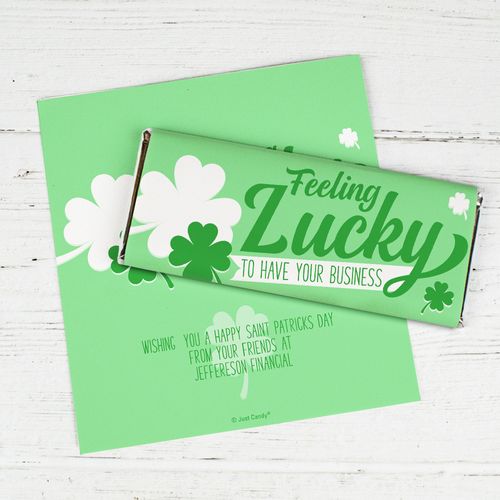 Personalized St. Patrick's Day Chocolate Bar Wrapper Only - Feeling Lucky