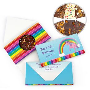Personalized My Little Rainbow Unicorn Birthday Gourmet Infused Belgian Chocolate Bars (3.5oz)