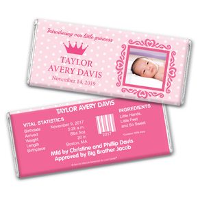 Bonnie Marcus Collection Personalized Polka Dots & Crown Girl Birth Announcement