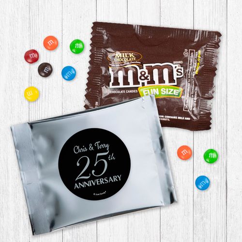 Personalized 25th Anniversary Metallic - Milk Chocolate M&Ms