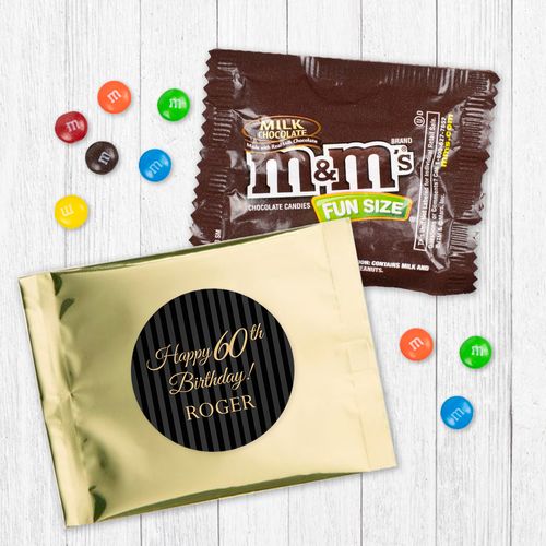 Personalized 60th Birthday Pinstripes - Milk Chocolate M&Ms