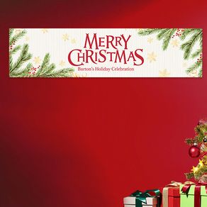 Personalized Christmas Spirited Christmas Add Your Logo 5 Ft. Banner