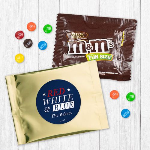 Personalized Patriotic Red White and Blue - Milk Chocolate M&Ms