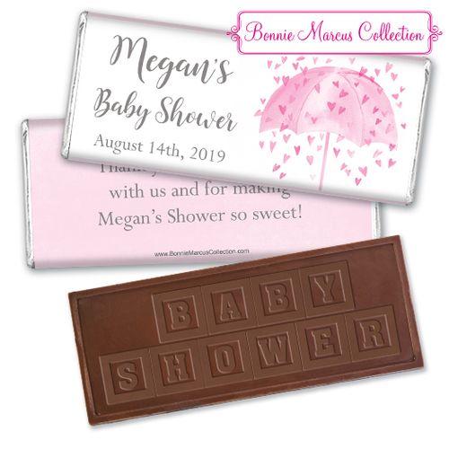 Personalized Bonnie Marcus Baby Shower Heart Shower Embossed Chocolate Bar