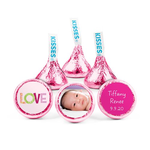 Personalized Girl Birth Announcement Love Hershey's Kisses