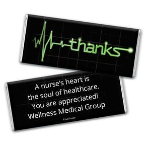 Nurse Appreciation Personalized Chocolate Bar Heartbeat of Thanks