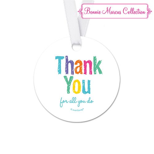 Bonnie Marcus Collection Colorful Thank You Teacher Appreciation Round Favor Gift Tags (20 Pack)