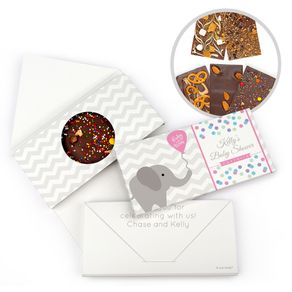 Personalized Baby Shower Chevron Dots Elephant Gourmet Infused Belgian Chocolate Bars (3.5oz)