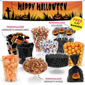 Personalized Halloween Jack'O'Lanterns Deluxe Candy Buffet