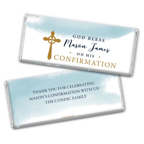 Personalized Confirmation God Bless Watercolor Chocolate Bars