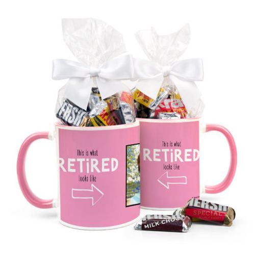 Personalized Retirement Photo 11oz Mug with Hershey's Miniatures