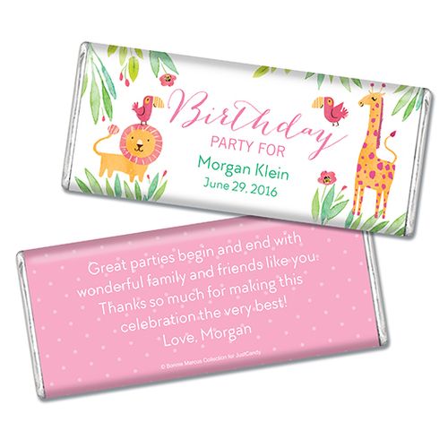 Safari Snuggles Birthday Personalized Candy Bar - Wrapper Only