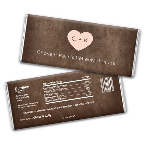 On the Menu Rehearsal Dinner Favor Personalized Candy Bar - Wrapper Only