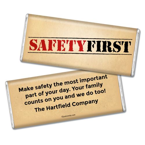 Personalized Chocolate Bar "Safety First" National Safety Month