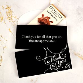 Deluxe Personalized Business Thank You Scroll Godiva Chocolate Bar in Gift Box