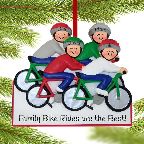 Personalized Bike Riding Family of 4