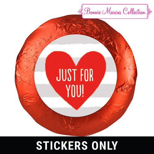 Bonnie Marcus Collection Valentine's Day Stripes 1.25" Stickers (48 Stickers)