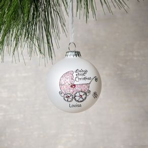 Personalized Baby's First Christmas Pram (Girl)