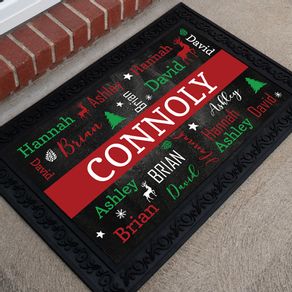 Personalized Christmas 18" x 30" Doormat Family of 4 Christmas Cloud
