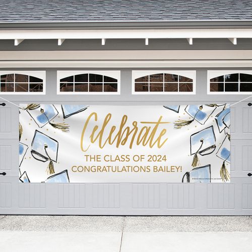 Personalized Graduation Garage Banner - Glitter Celebrate