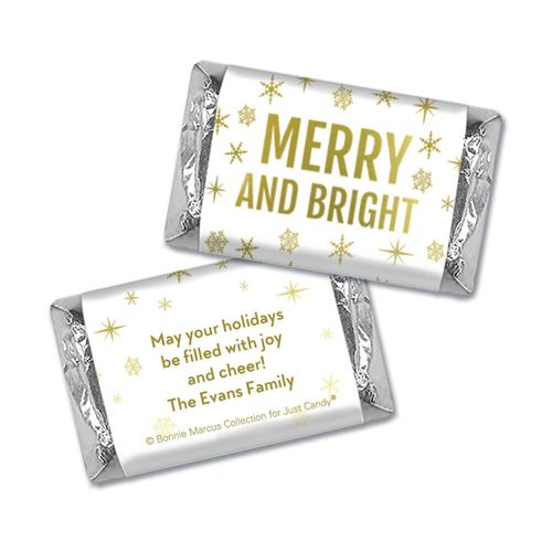 Personalized Bonnie Marcus Hershey's Miniatures - Christmas Glittery Gold