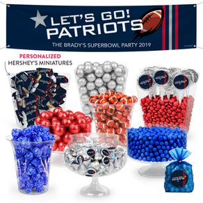 Personalized Patriots Football Party Deluxe Candy Buffet