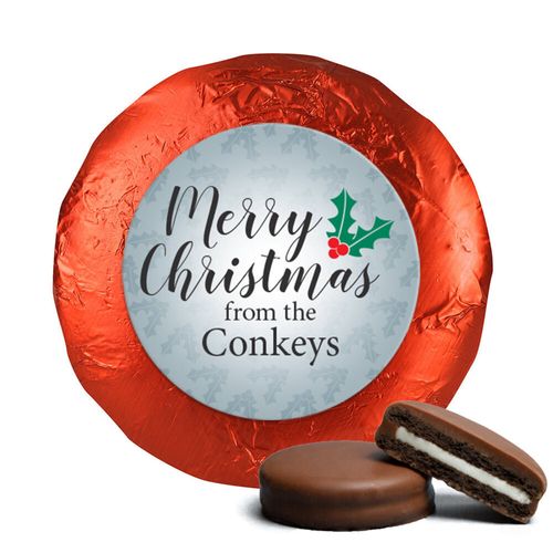 Personalized Chocolate Covered Oreos - Personalized Holly Merry Christmas