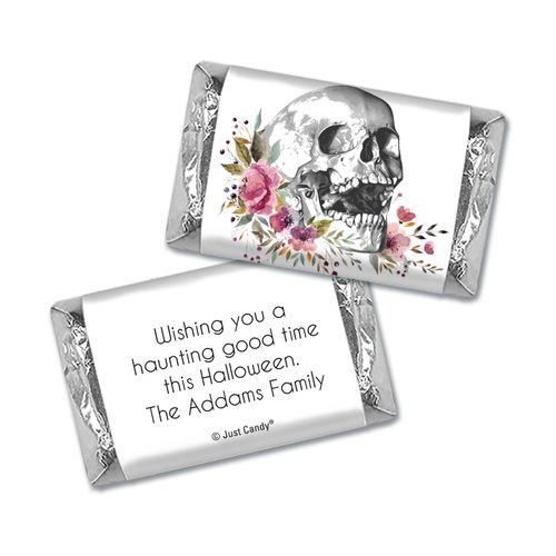 Personalized Halloween Floral Skull Hershey's Miniatures