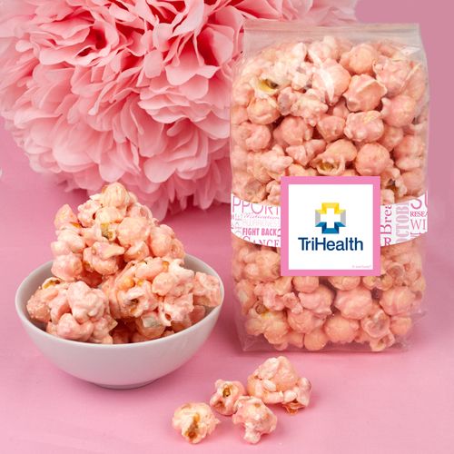Breast Cancer Awareness Add Your Logo Candy Coated Popcorn 8 oz Bags