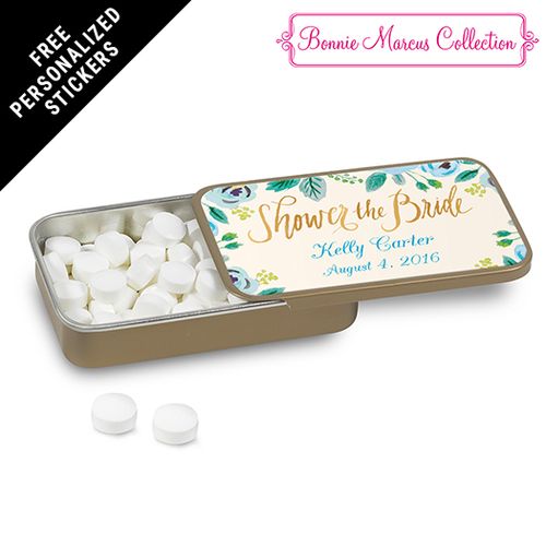 Bonnie Marcus Collection Personalized Mint Tin Bridal Shower Here's Something Blue Personalized