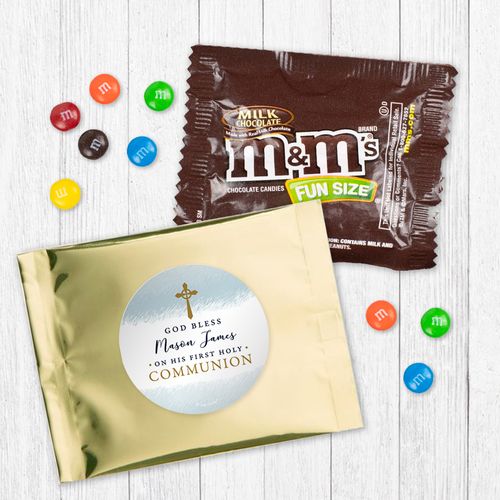 Personalized First Communion Watercolor God Bless - Milk Chocolate M&Ms