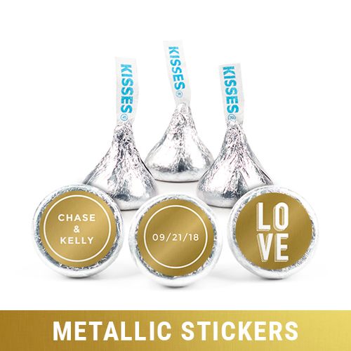 Personalized Hershey's Kisses - Metallic Wedding Bold Love