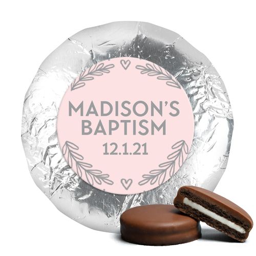 Personalized Bonnie Marcus Filigree and Heart Baptism Chocolate Covered Oreos