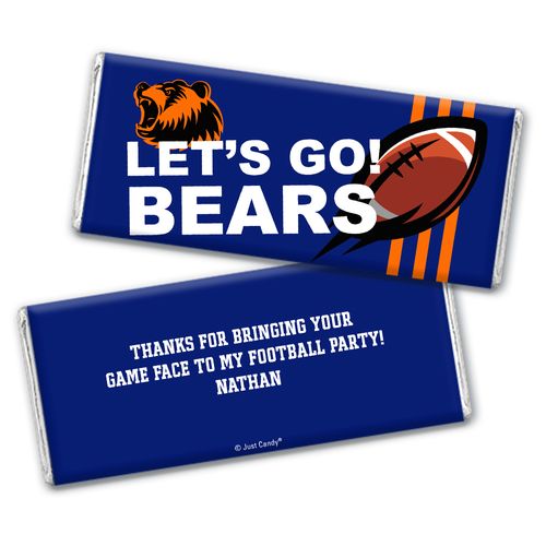 Personalized Bears Football Party Hershey's Chocolate Bar & Wrapper