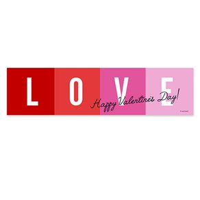 Personalized Valentine's Day Color Block Love 5 Ft. Banner