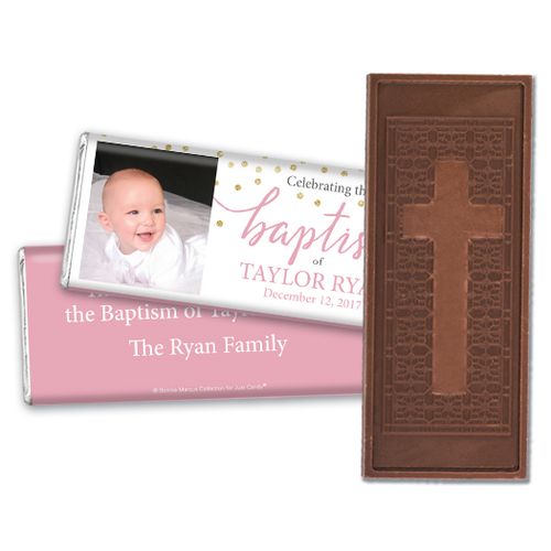 Personalized Bonnie Marcus Confetti Baptism Embossed Chocolate Bar