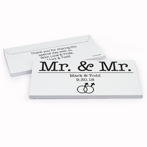 Deluxe Personalized Wedding Mr. & Mr. Hershey's Chocolate Bar in Gift Box