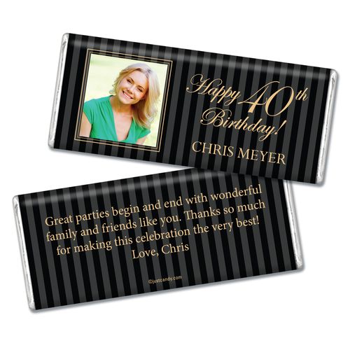 Formal Photo Personalized 40th Hershey's Bar Assembled