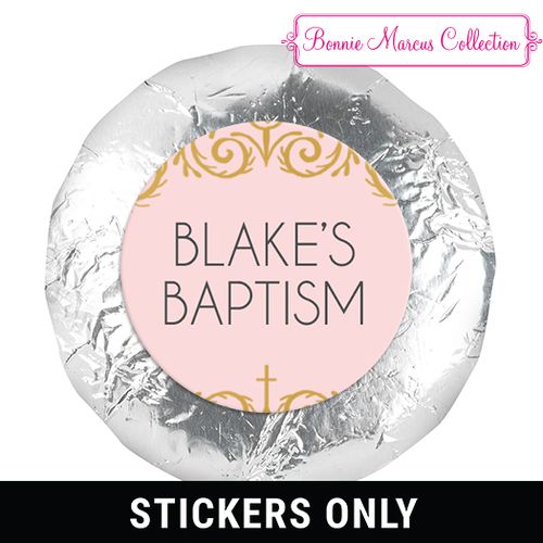 Personalized Bonnie Marcus Scroll Baptism 1.25" Stickers (48 Stickers)