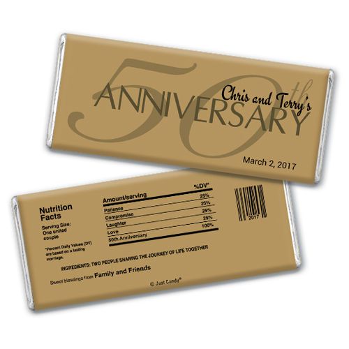 Simple Anniversary Favors Personalized Hershey's Bar Assembled