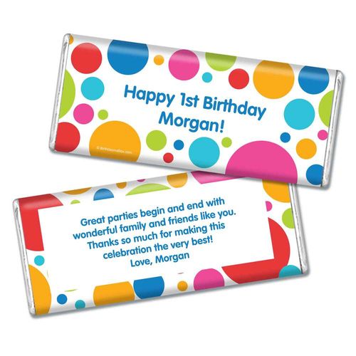 Birthday Polka Dot Party Personalized Chocolate Bar & Wrapper
