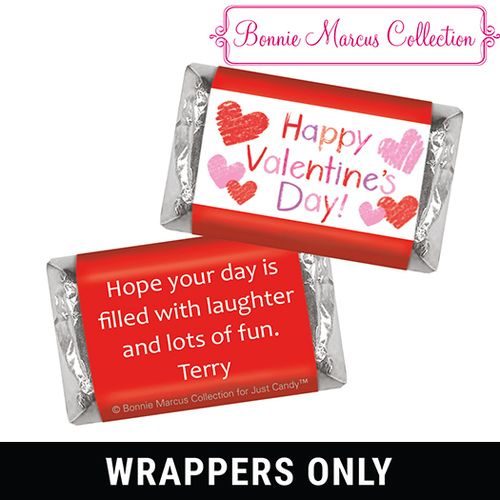 Bonnie Marcus Personalized Valentine's Day Red and Pink Hearts Mini Wrappers