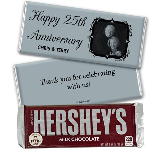 Anniversary Party Favors Personalized Hershey's Milk Chocolate Bar 25th Anniversary Candy - Tomorrow & Forever 25th Party Favors & Wrapper