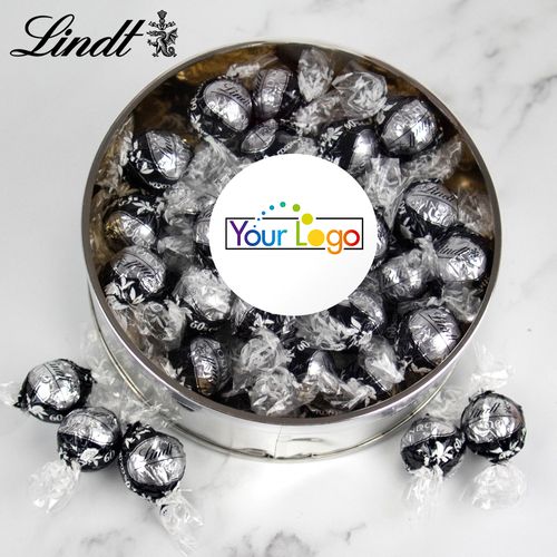 Personalized Add Your Logo Extra Large Silver Lindt Gift Tin
