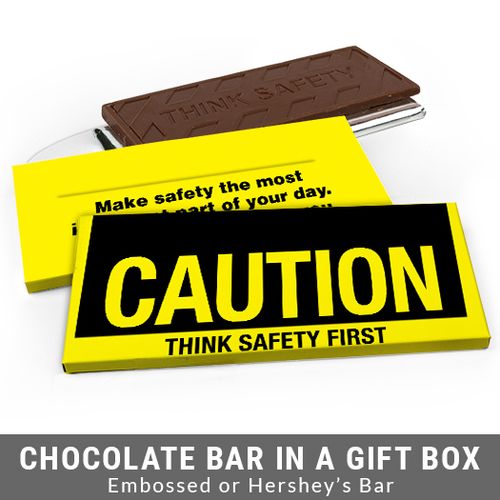 Deluxe Personalized Caution Business Chocolate Bar in Gift Box