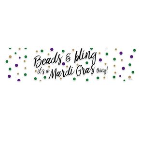 Mardi Gras Beads & Bling 5 Ft. Banner