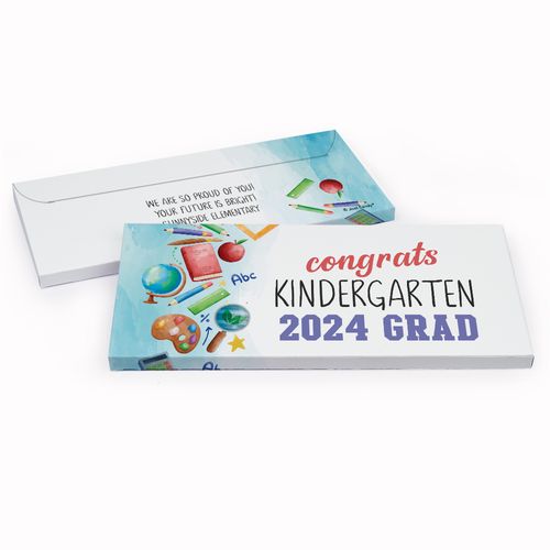 Deluxe Personalized Kindergarten Grad Graduation Chocolate Bar in Gift Box